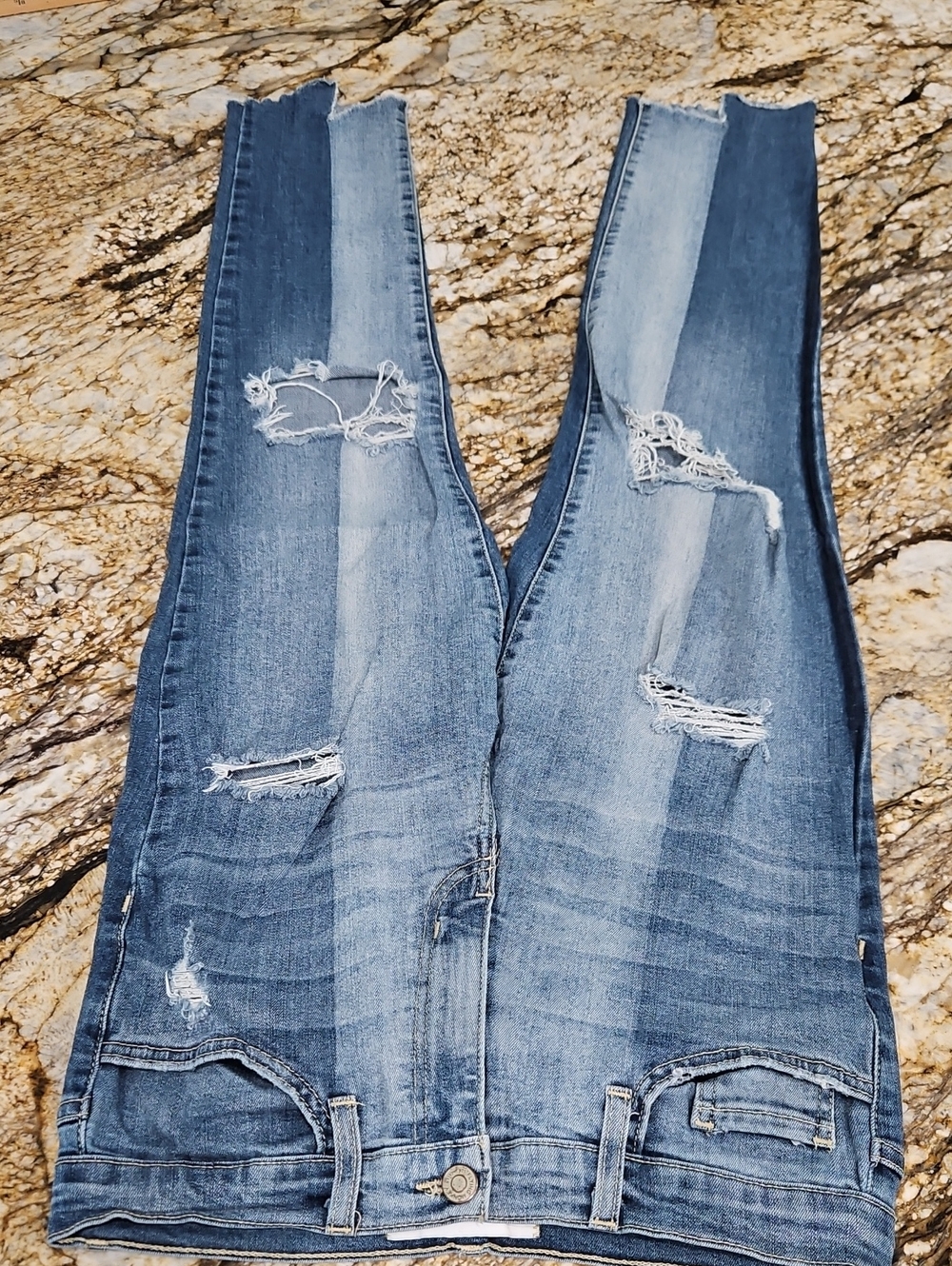 Flying Monkey Two-Tone Distressed Jeans. Size 30 Inseam 25" Rise 10"